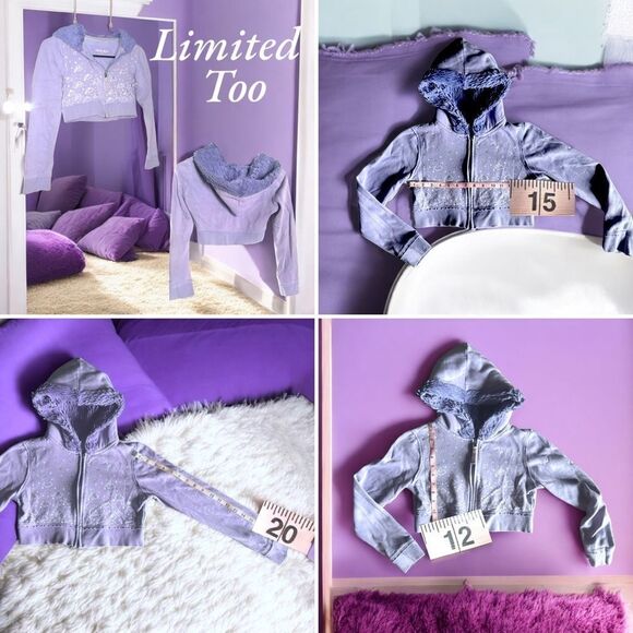 Limited Too l Little Girl’s Zip-up Fuzzy Hoodie, Jacket l Lavender l M l EUC - Picture 8 of 11